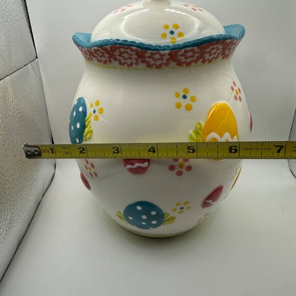 Temp-tations by Tara retired “Old World” 10” Easter Bunny cookie jar crazing - Picture 11 of 12